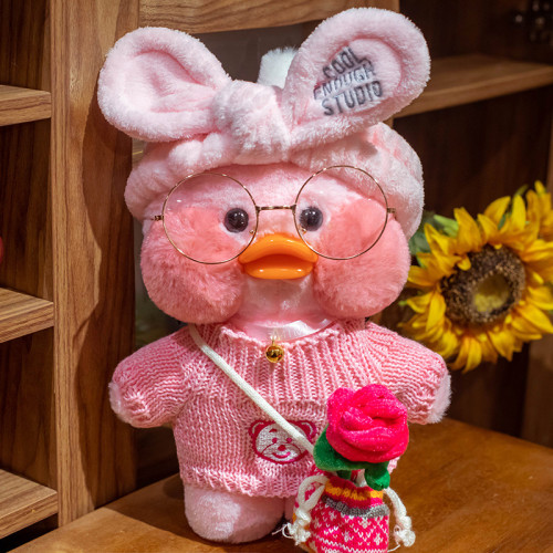 Рожева Качка Лалафанфан в рожевому одязі - Lalafanfan Качечка М'яка іграшка Cafe mimi duck Рожева Качка Лалафанфан в рожевому одязі - Lalafanfan Качечка М'яка іграшка Cafe mimi duck