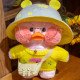 Рожева Качка Лалафанфан у жовтій панамі - Lalafanfan Качечка М'яка іграшка Cafe mimi duck Рожева Качка Лалафанфан у жовтій панамі - Lalafanfan Качечка М'яка іграшка Cafe mimi duck